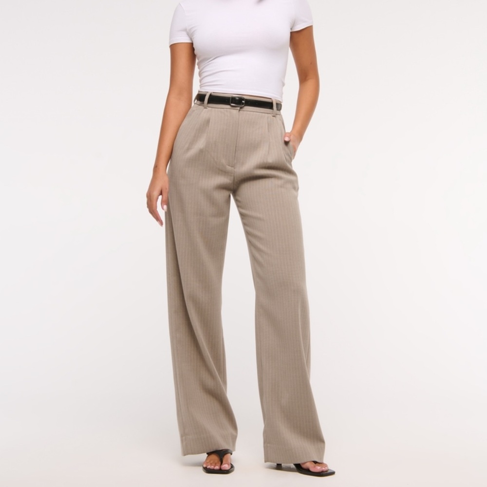 Abercrombie & Fitch Beige Wide Leg Pants